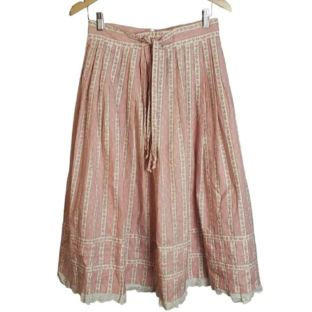 Vintage Enzian Trachter Floral‎ Pink Skirt  Made in Germany